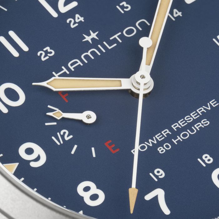 Hamilton Khaki Field Mechanical Power Reserve 40 mm H69509140 – dial detail