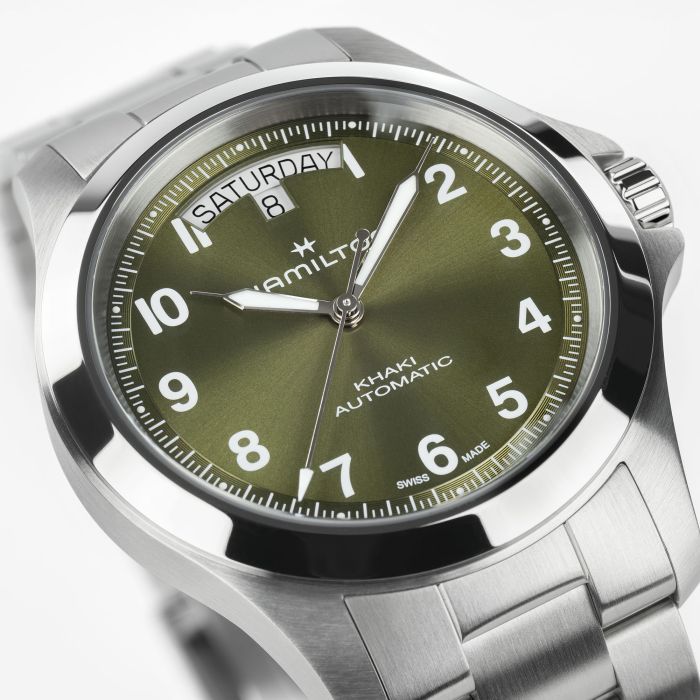 Hamilton Khaki Field King Day-Date 40mm H64475160 dial detail