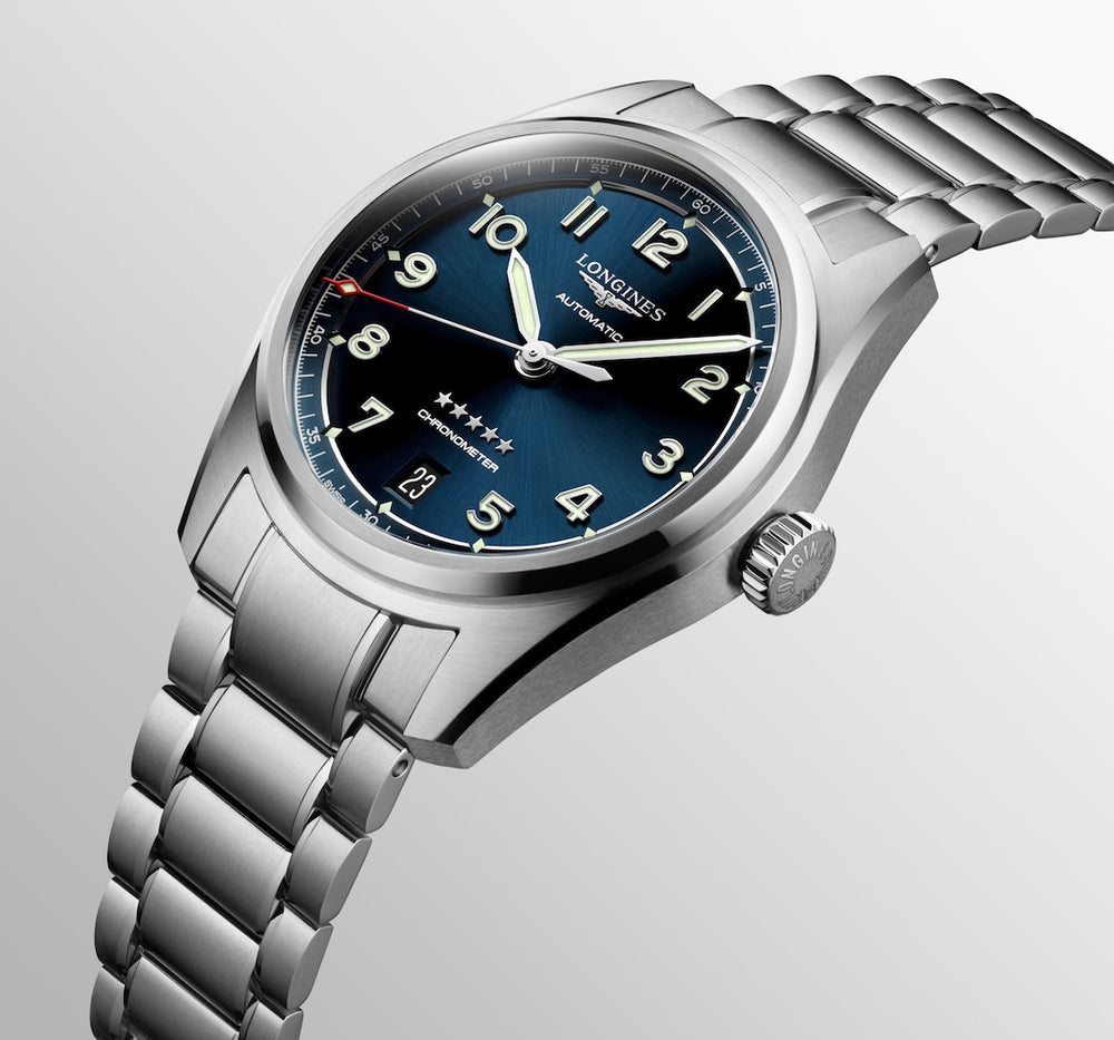 Longines Spirit 37 mm Automatic L3.410.4.93.6 dial detail