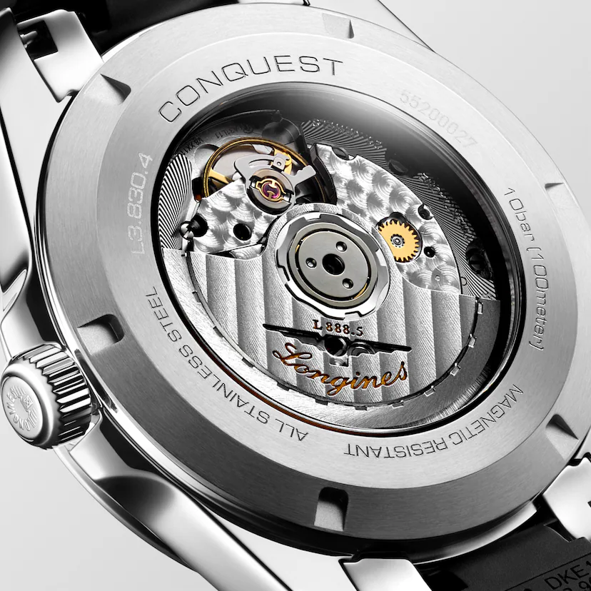 Longines Conquest L3.830.4.52.9 case back detail