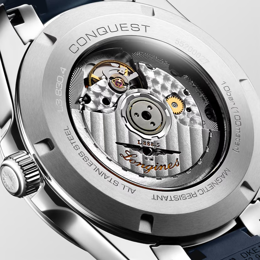 Longines Conquest L3.830.4.92.9 case back detail