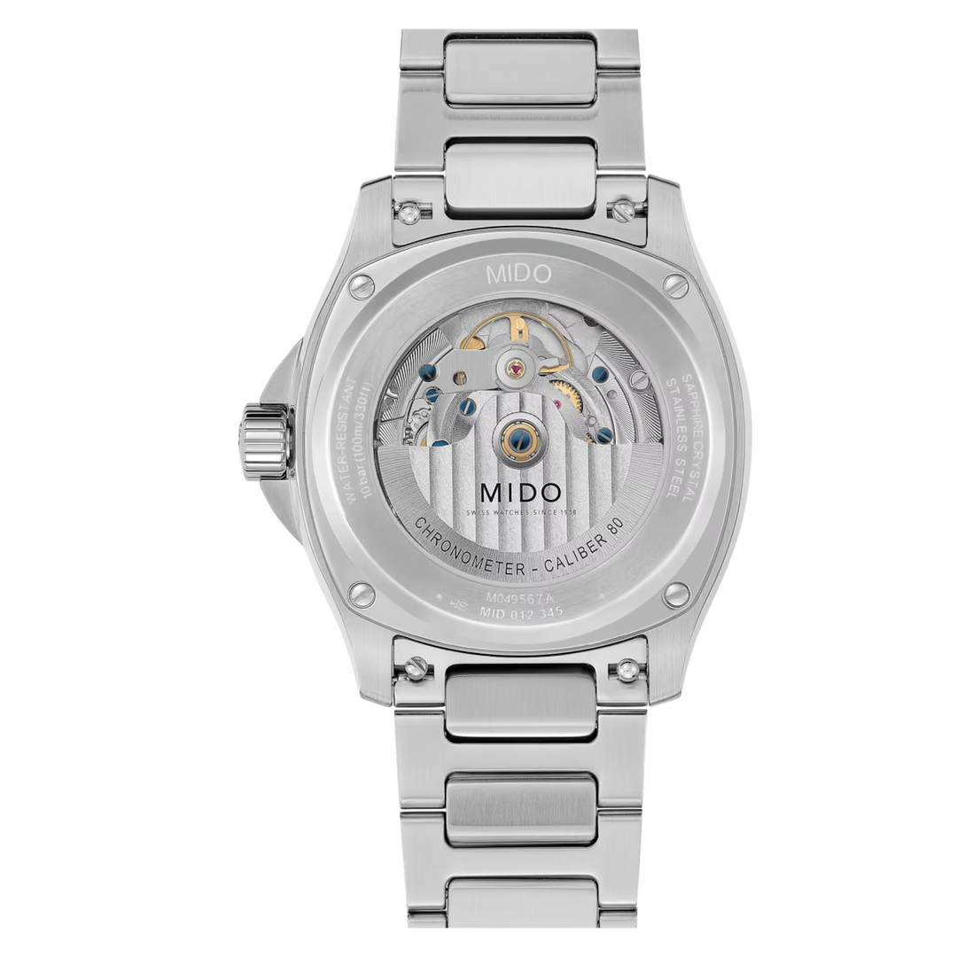 MIDO Multifort TV Big Date Chronometer 39.2 x 40mm Black Dial M049.567.11.051.00 – caseback