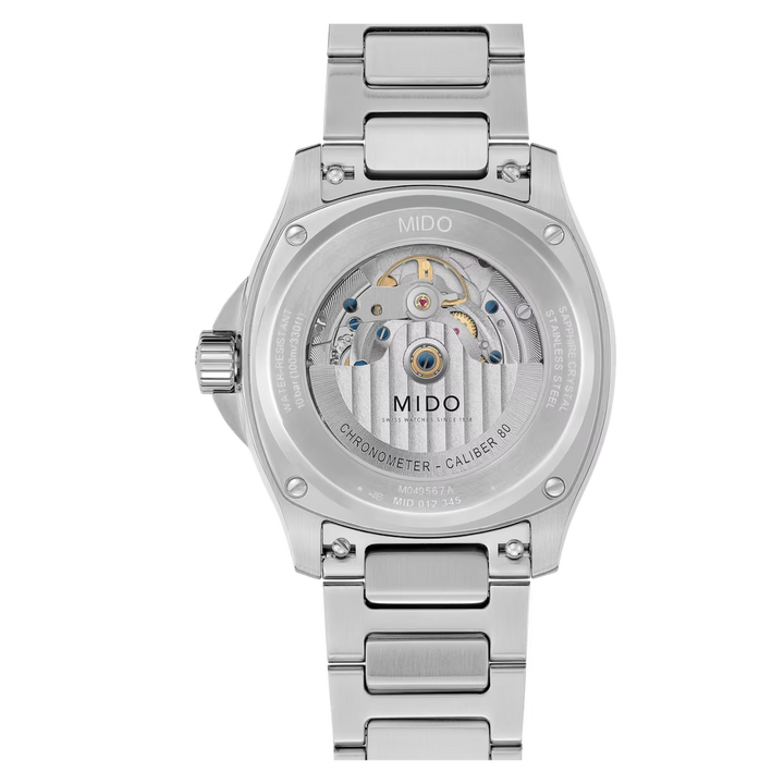 MIDO Multifort TV Big Date Chronometer 39.2 x 40mm Black Dial M049.567.11.051.00 – caseback