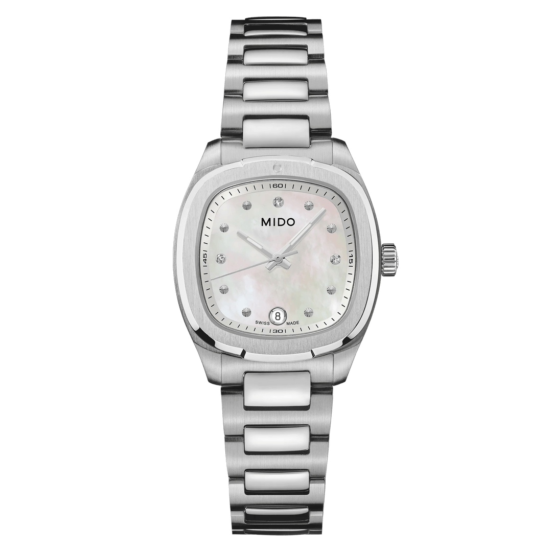 MIDO Multifort TV 28 Quartz 27.6 x 28 mm M049.110.11.116.00 front view
