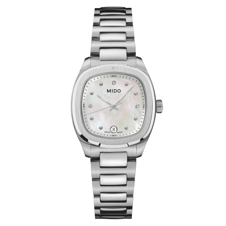 MIDO Multifort TV 28 Quartz 27.6 x 28 mm M049.110.11.116.00 front view