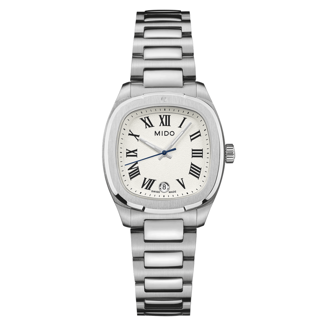 MIDO Multifort TV 28 Quartz 27.6 x 28 mm M049.110.11.263.00 front view