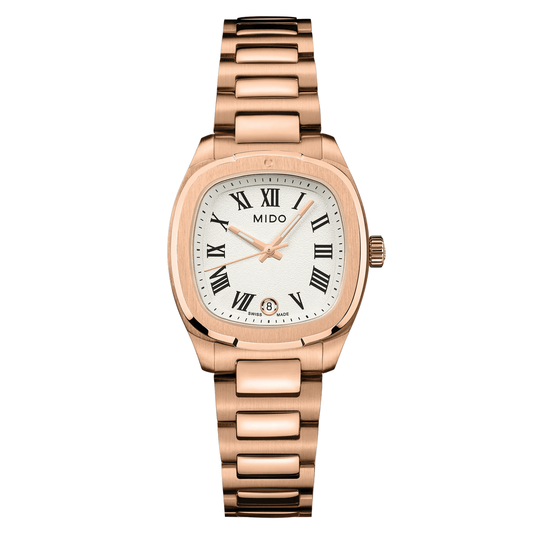 MIDO Multifort TV 28 Quartz 27.6 x 28 mm M049.110.33.263.00 front view