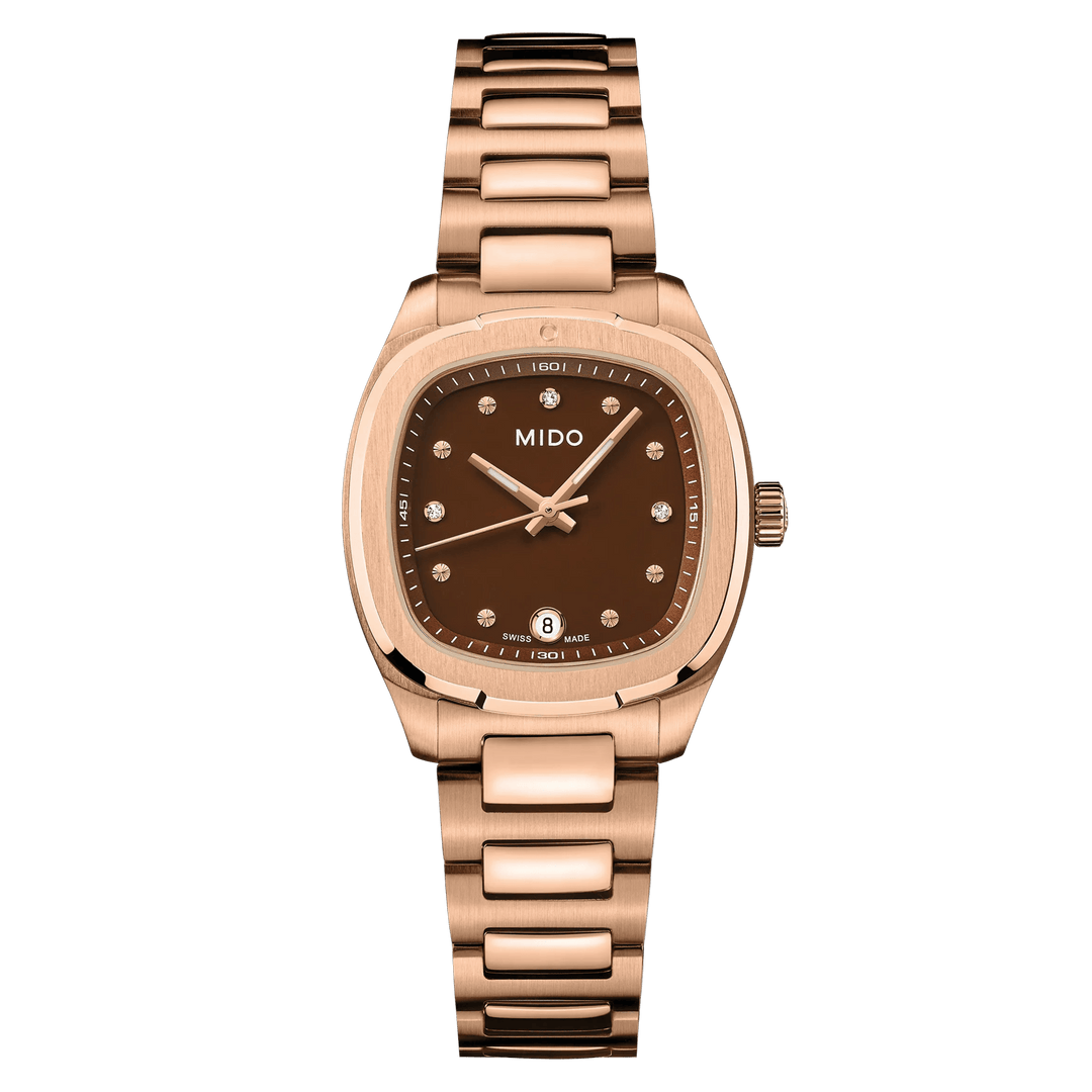 MIDO Multifort TV 28 Quartz 27.6 x 28 mm M049.110.33.296.00 front view