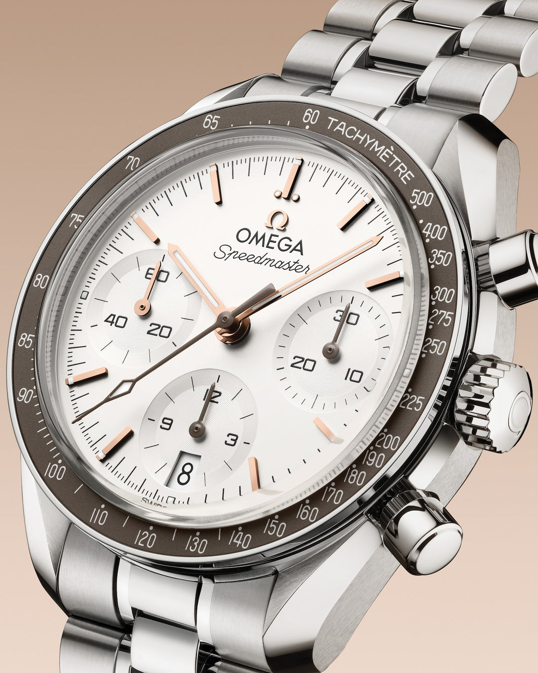 OMEGA Speedmaster 38 mm silver dial watch 324.30.38.50.02.003 official view 3
