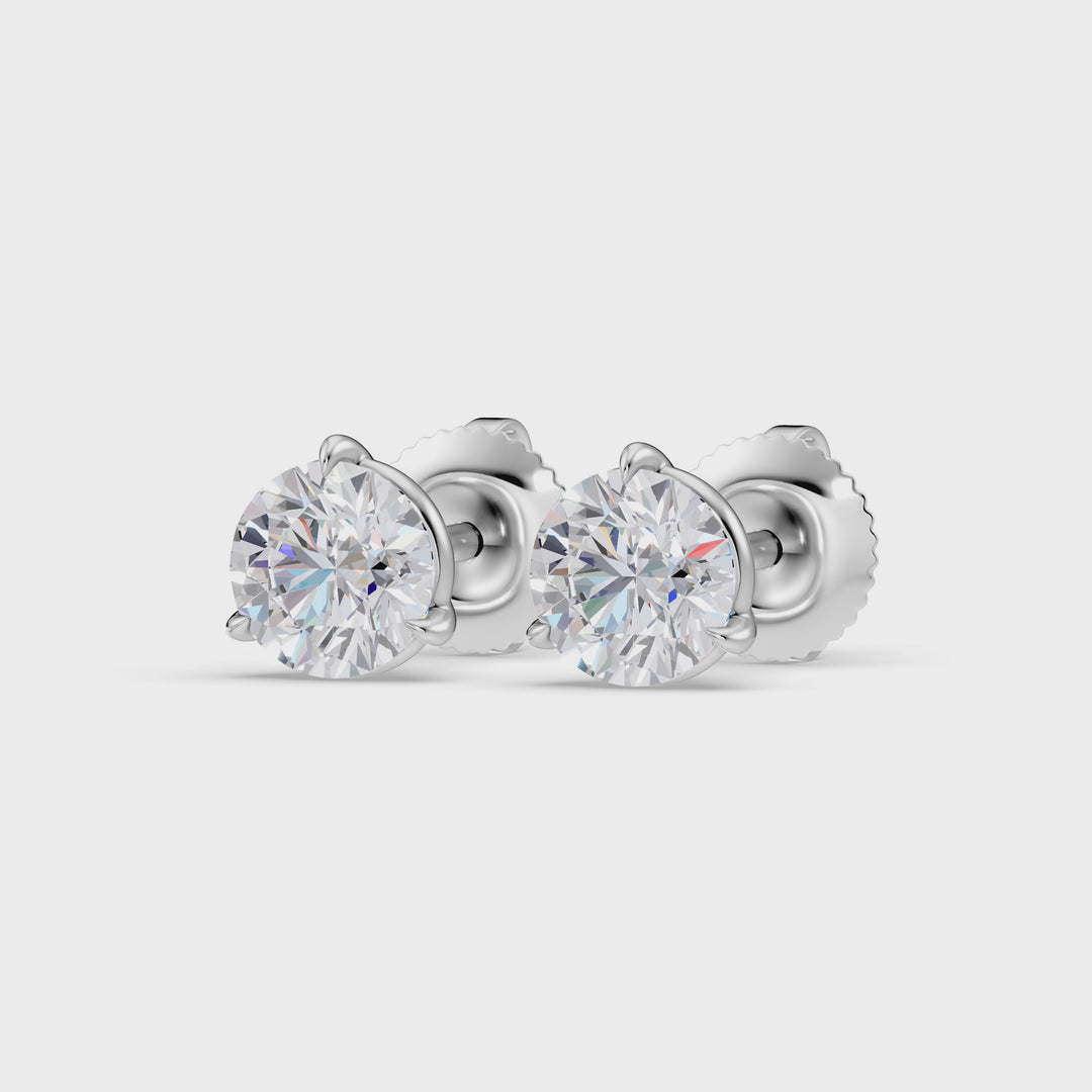 Classic Martini Screwback Lab Grown Diamond Stud Earrings
