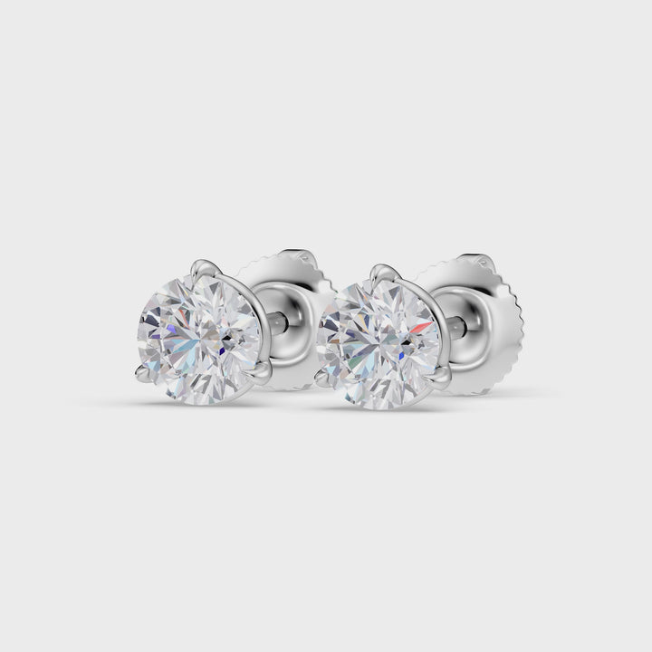 Classic Martini Screwback Lab Grown Diamond Stud Earrings