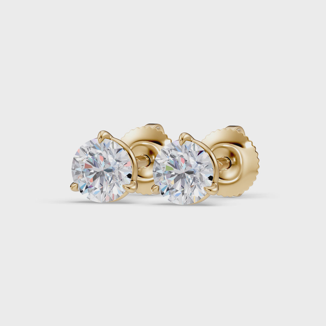 Classic Martini Screwback Lab Grown Diamond Stud Earrings