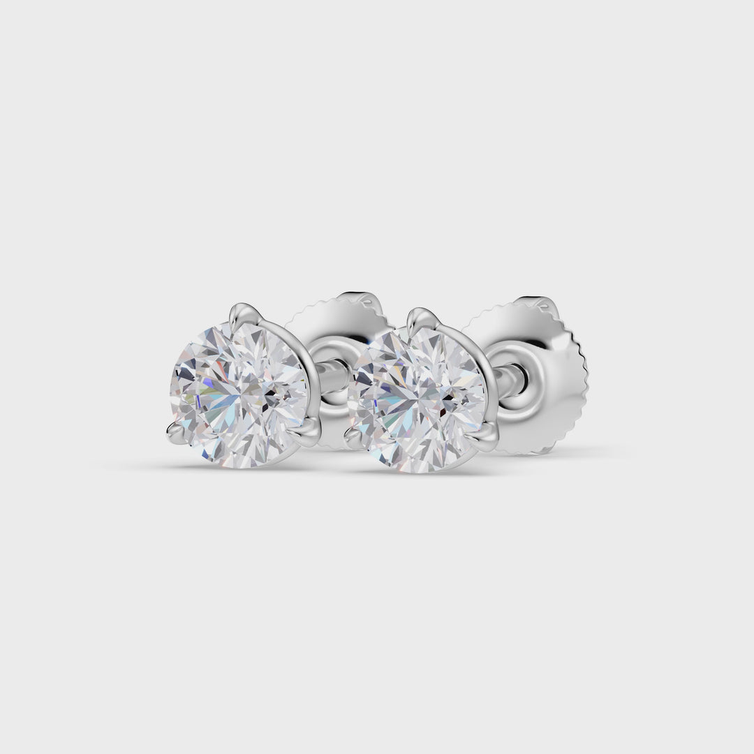 Classic Martini Screwback Lab Grown Diamond Stud Earrings