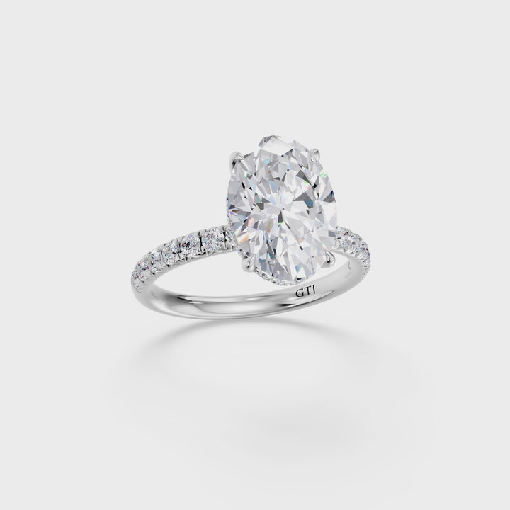 Pavé Lab Grown Diamond Engagement Ring