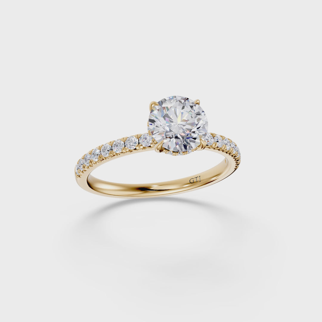 Pavé Lab Grown Diamond Engagement Ring