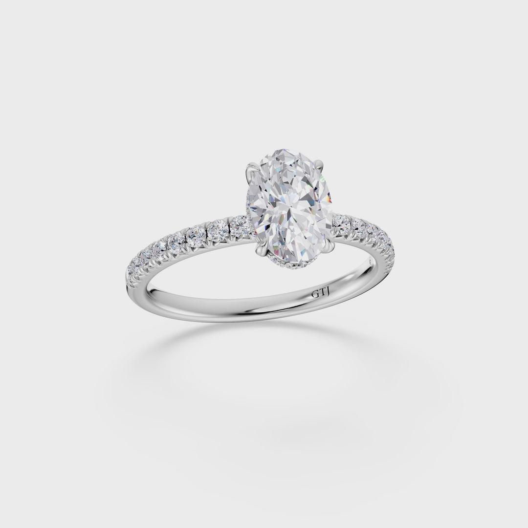 Pavé Lab Grown Diamond Engagement Ring