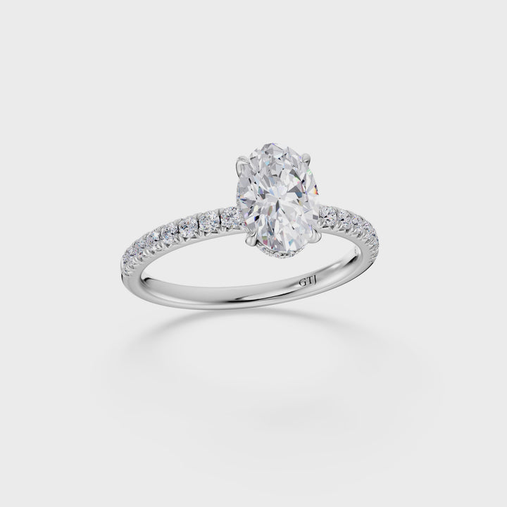 Pavé Lab Grown Diamond Engagement Ring