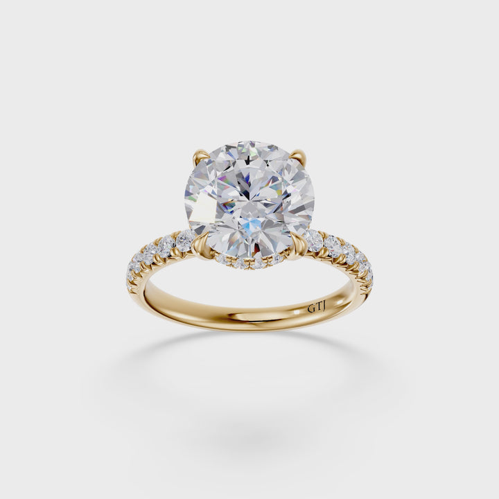 Pavé Lab Grown Diamond Engagement Ring