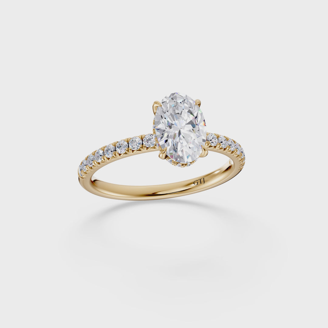 Pavé Lab Grown Diamond Engagement Ring