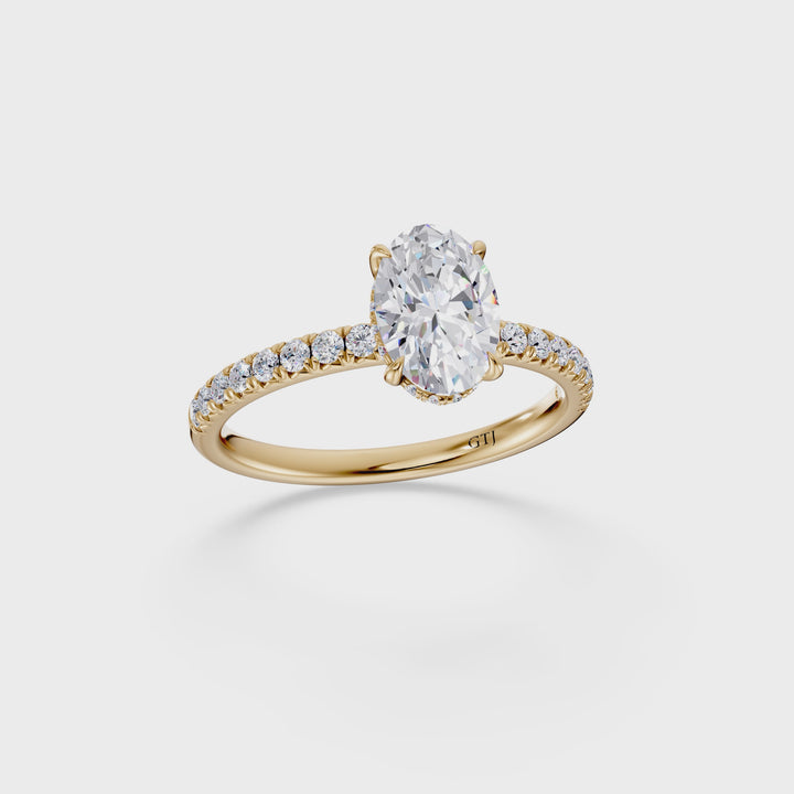 Pavé Lab Grown Diamond Engagement Ring