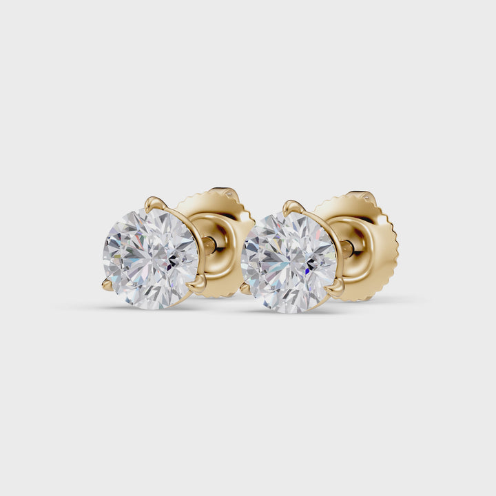 Classic Martini Screwback Lab Grown Diamond Stud Earrings