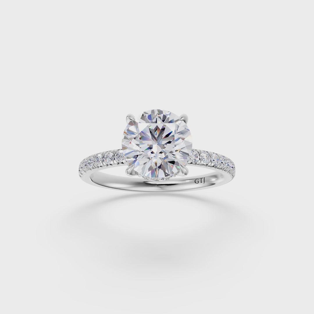 Pavé Lab Grown Diamond Engagement Ring