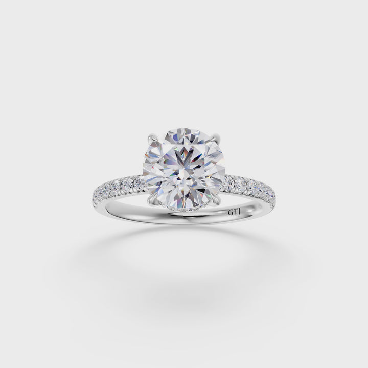 Pavé Lab Grown Diamond Engagement Ring