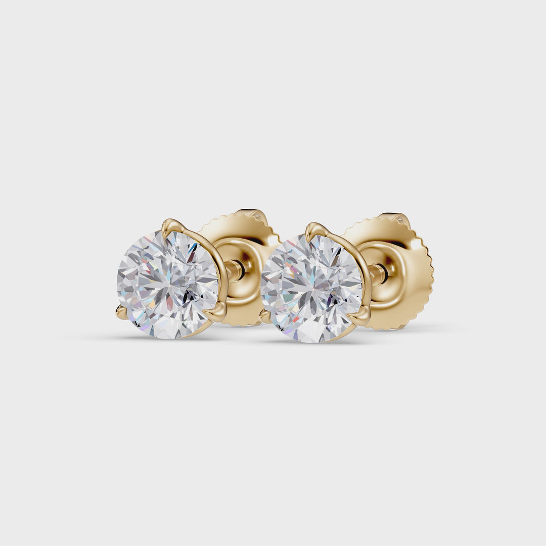 Classic Martini Screwback Lab Grown Diamond Stud Earrings
