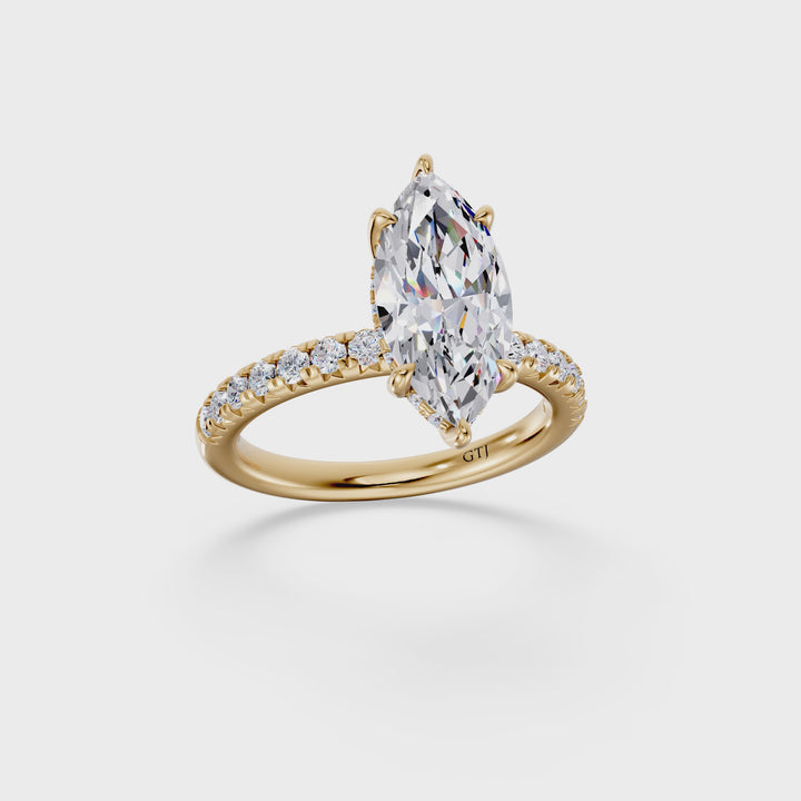 Pavé Lab Grown Diamond Engagement Ring