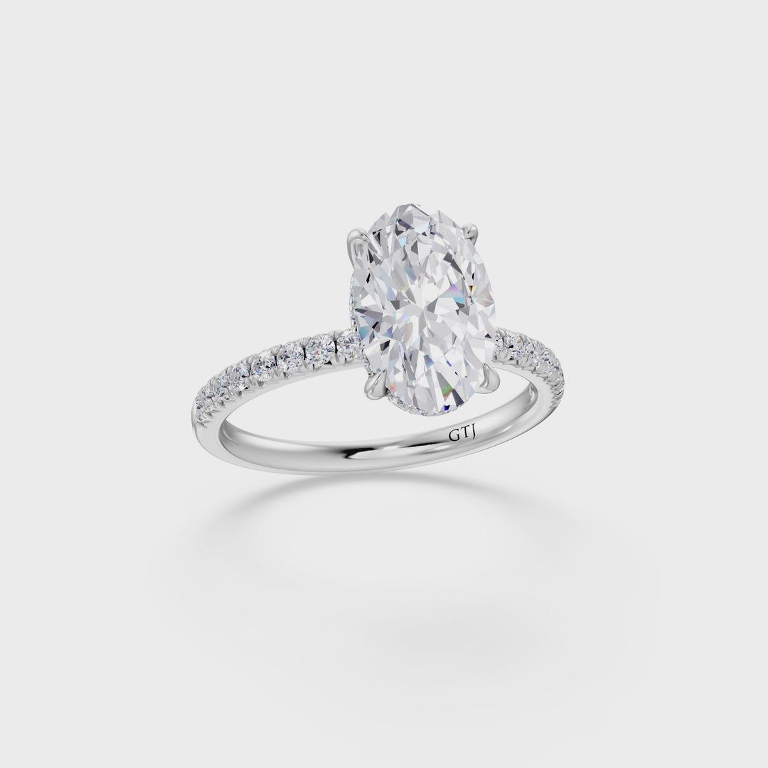 Pavé Lab Grown Diamond Engagement Ring