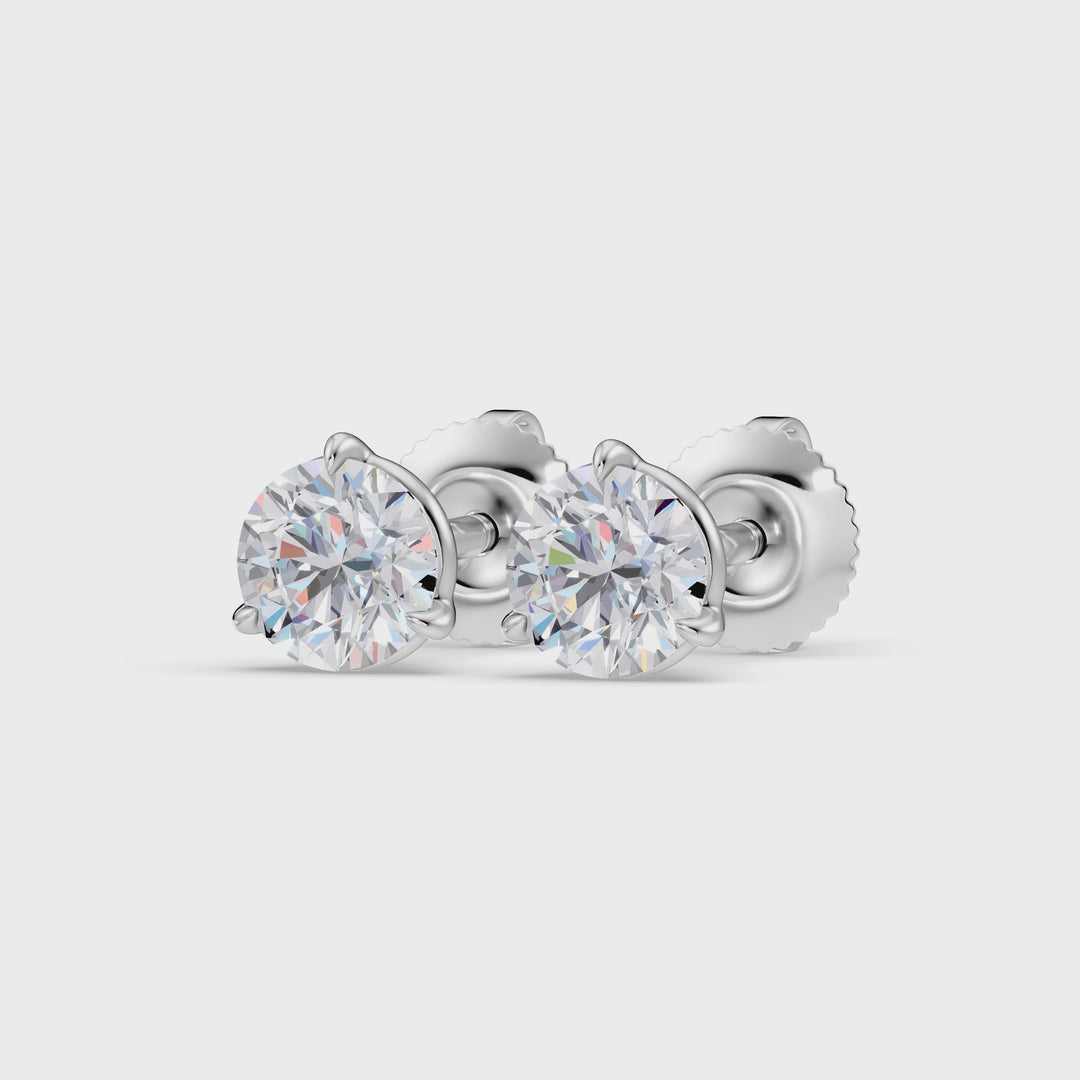 Classic Martini Screwback Lab Grown Diamond Stud Earrings