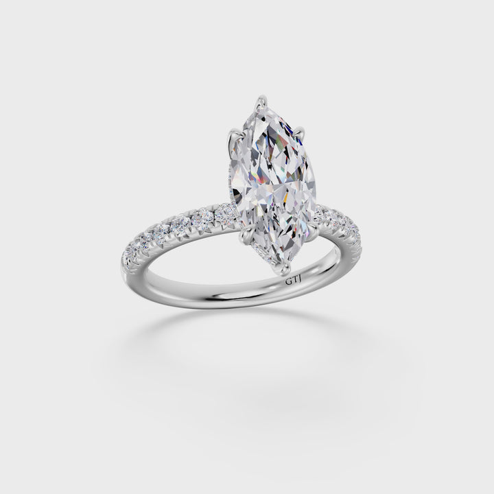 Pavé Lab Grown Diamond Engagement Ring
