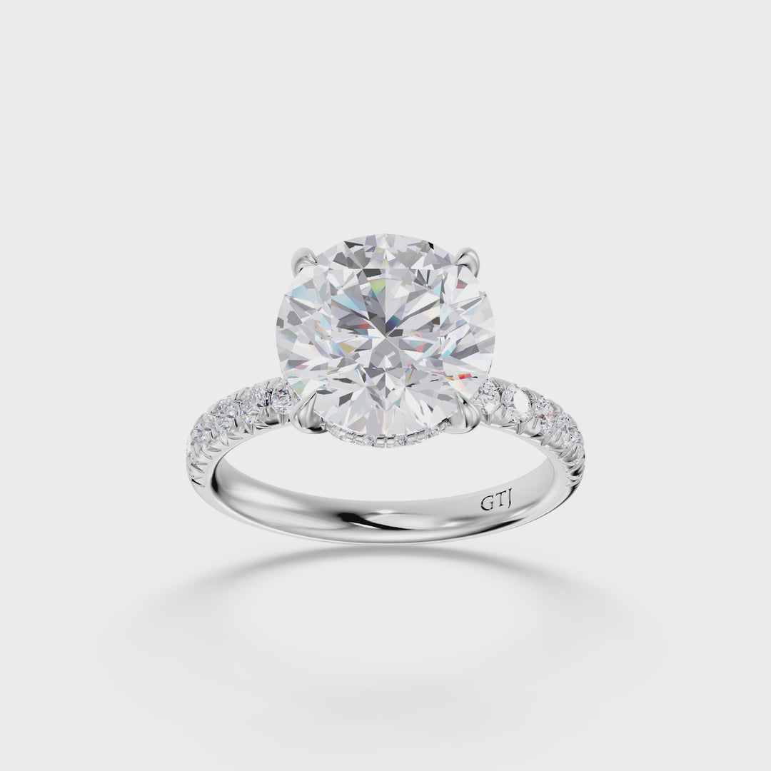 Pavé Lab Grown Diamond Engagement Ring