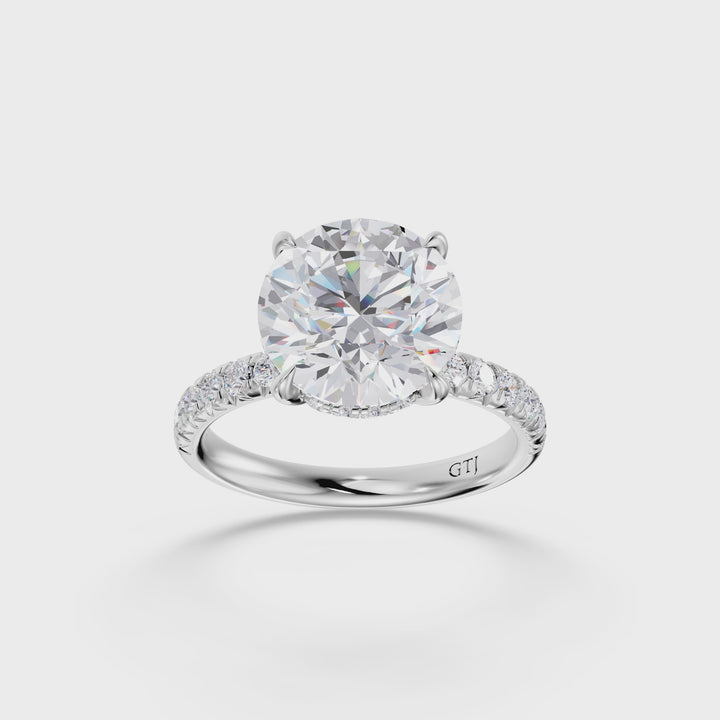 Pavé Lab Grown Diamond Engagement Ring