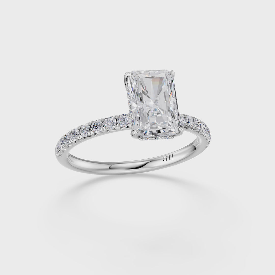 Pavé Lab Grown Diamond Engagement Ring