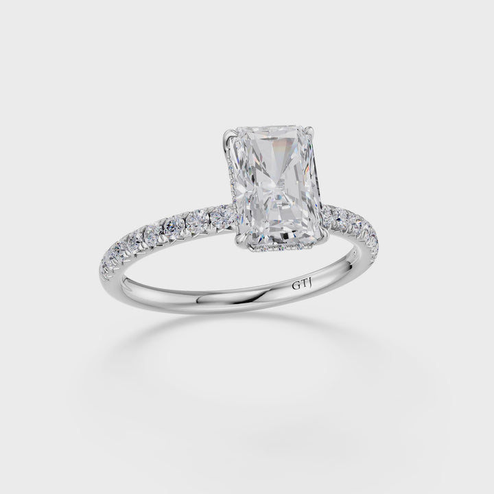 Pavé Lab Grown Diamond Engagement Ring