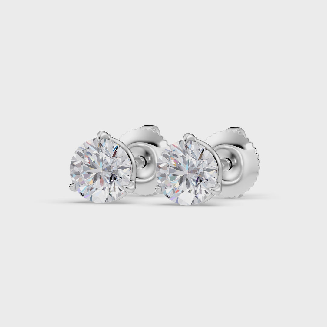 Classic Martini Screwback Lab Grown Diamond Stud Earrings