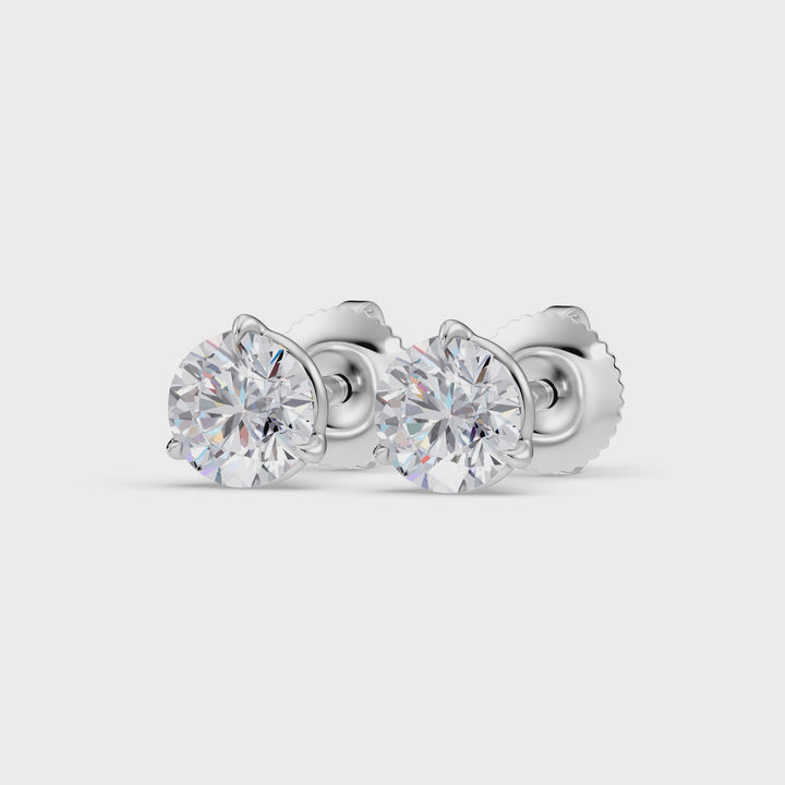 Classic Martini Screwback Lab Grown Diamond Stud Earrings