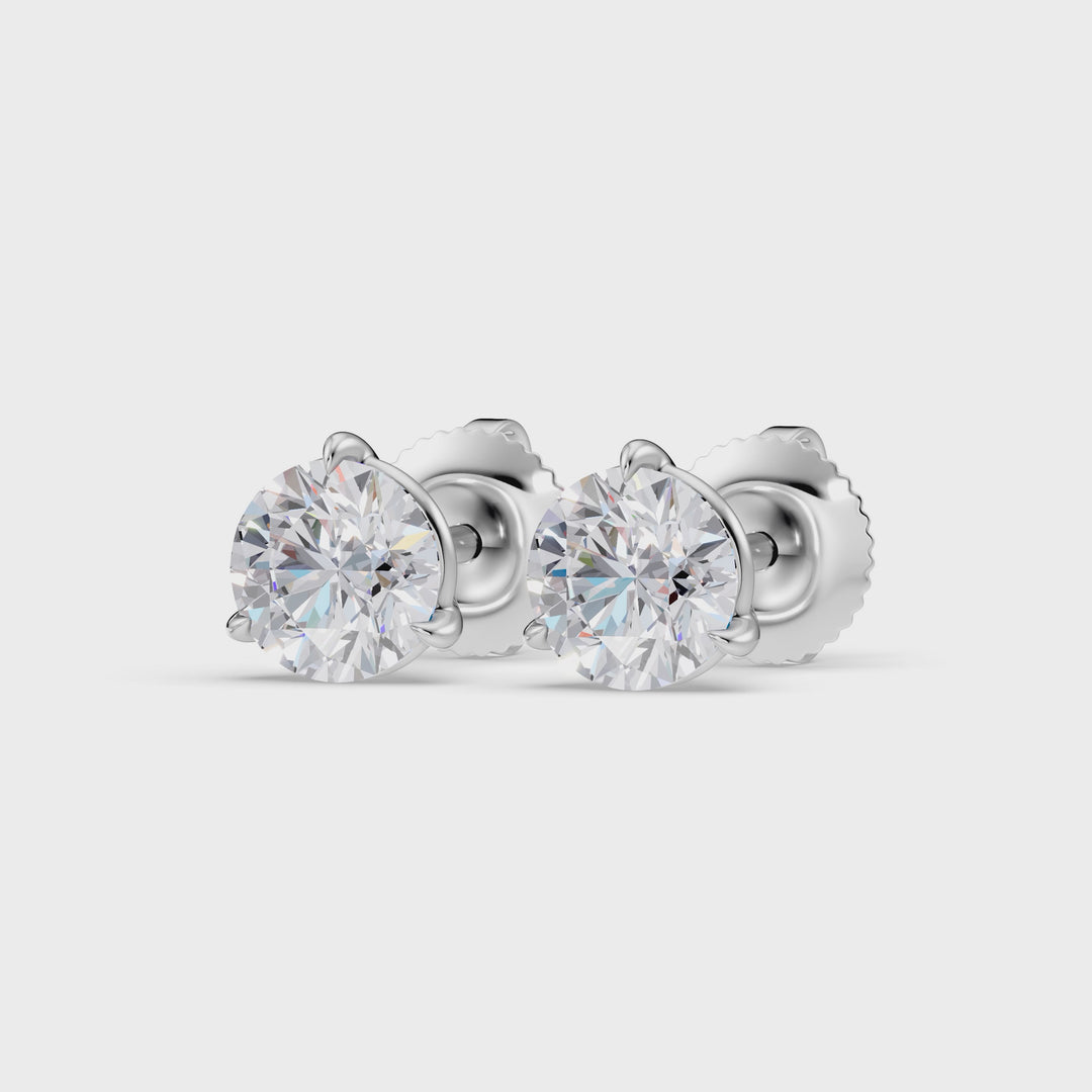 Classic Martini Screwback Lab Grown Diamond Stud Earrings