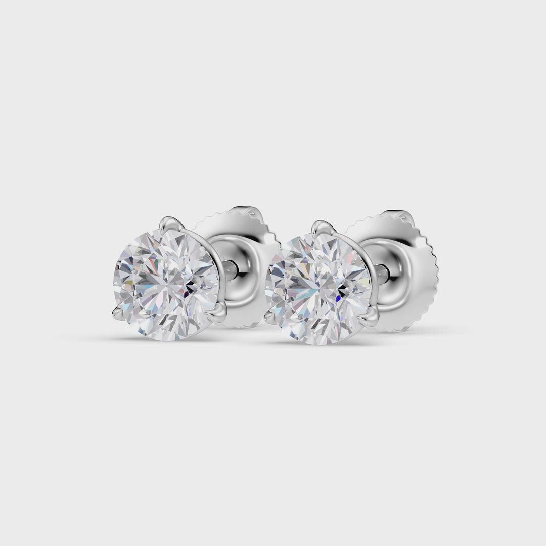Classic Martini Screwback Lab Grown Diamond Stud Earrings