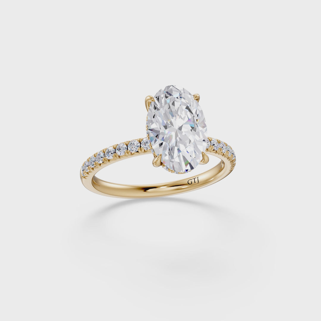 Pavé Lab Grown Diamond Engagement Ring
