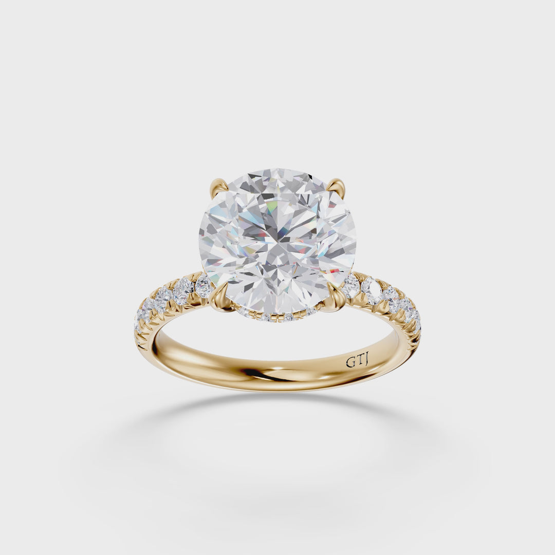 Pavé Lab Grown Diamond Engagement Ring