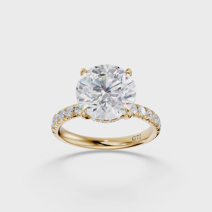 Pavé Lab Grown Diamond Engagement Ring