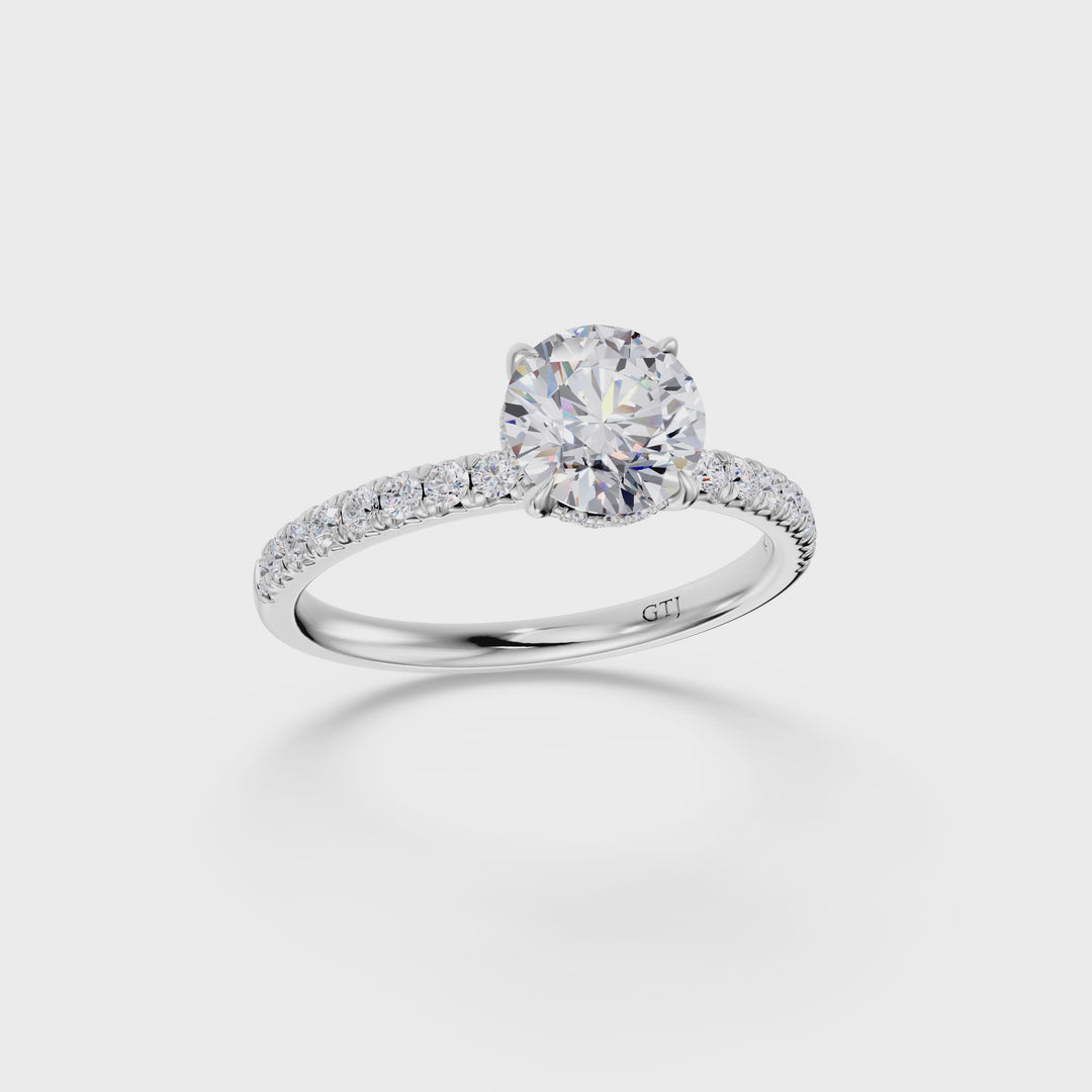 Pavé Lab Grown Diamond Engagement Ring