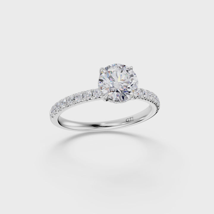 Pavé Lab Grown Diamond Engagement Ring