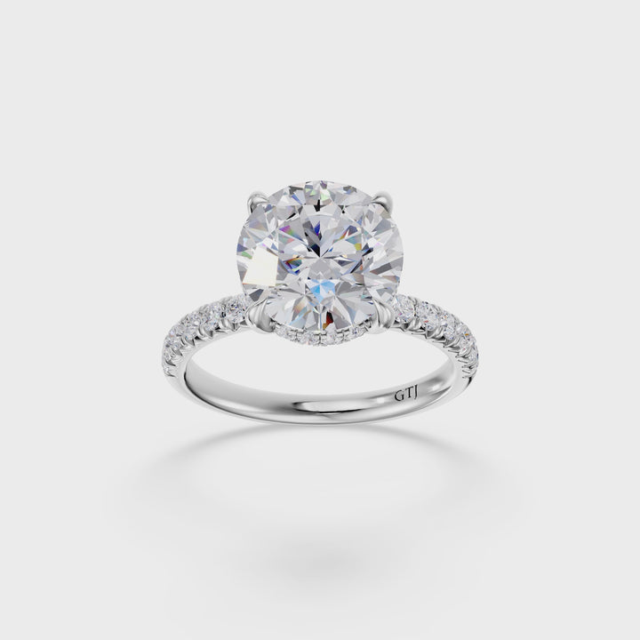 Pavé Lab Grown Diamond Engagement Ring