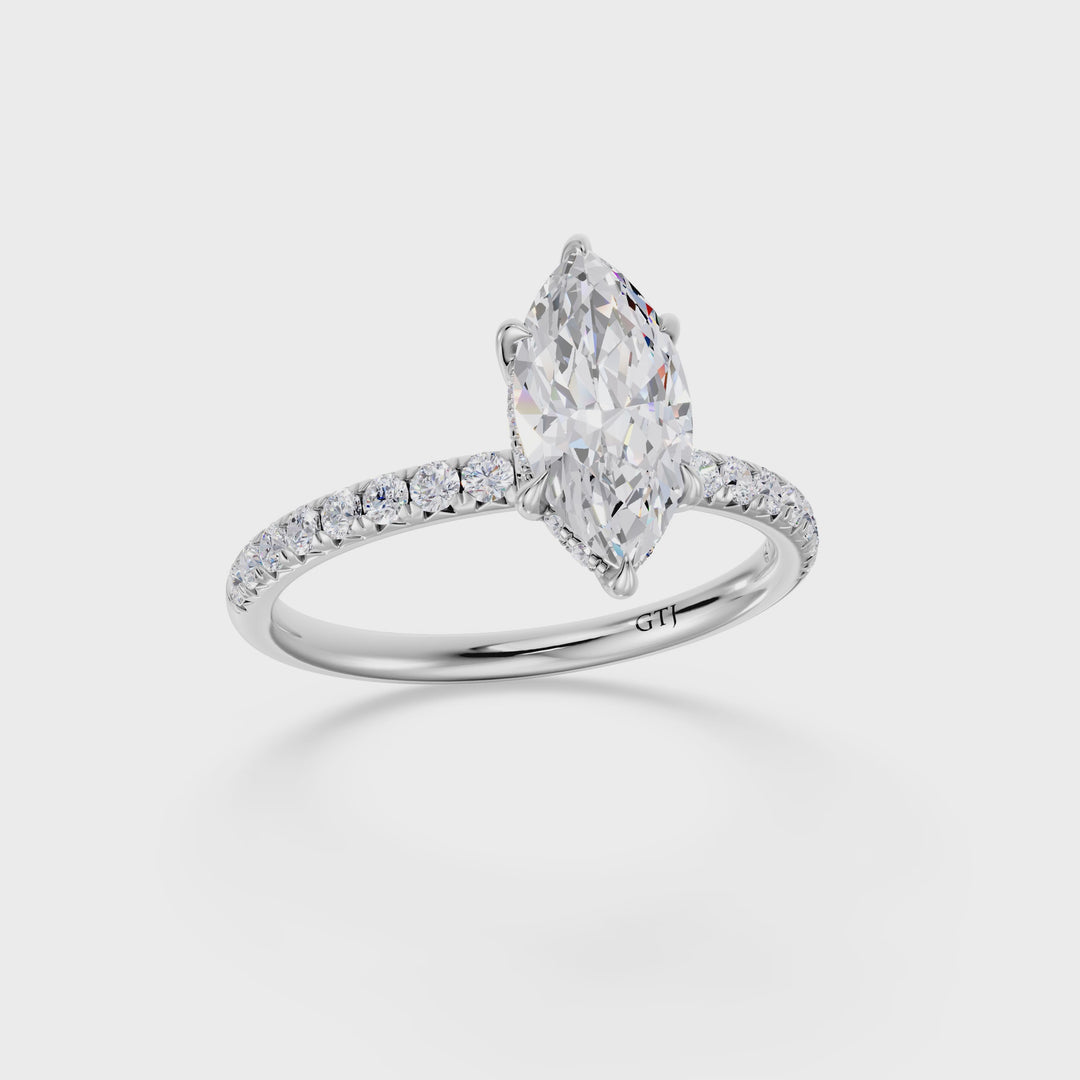 Pavé Lab Grown Diamond Engagement Ring