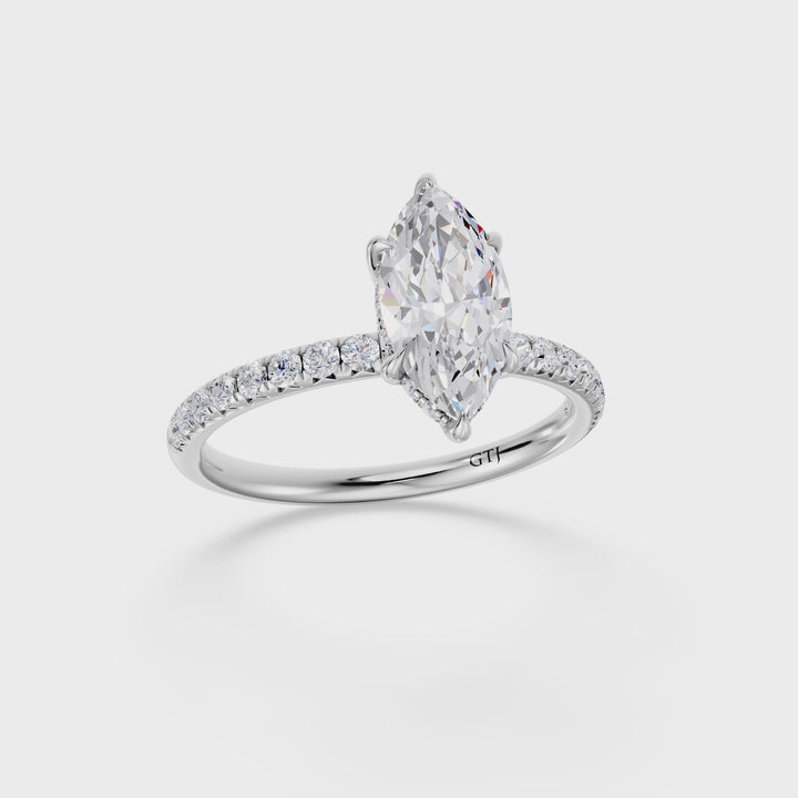 Pavé Lab Grown Diamond Engagement Ring