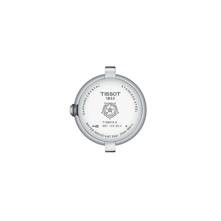 Back view of the watch case Tissot Bellissima 26mm, reference T126.010.16.013.00