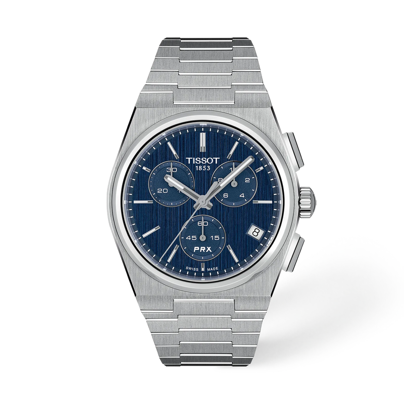 Tissot PRX Quartz Chronograph 41mm Blue Dial T137.417.11.041.00 – front view